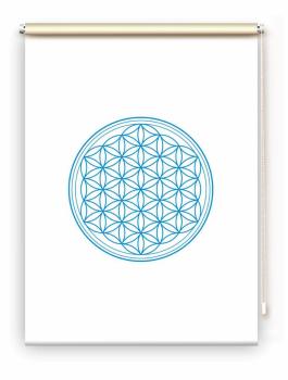 Rollo Blume des Lebens blau blanco - Sichtschutz Extartiqe
